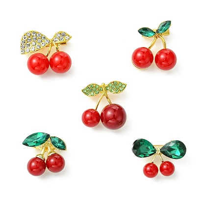 10 шт. 5 стили вишневый сплав горный хрусталь брошь булавки для одежды рюкзак, cmолой