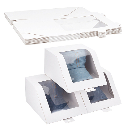 Cardboard Paper Jewelry Boxes, Gift Packaging Boxes with Visible Window, Rectangle