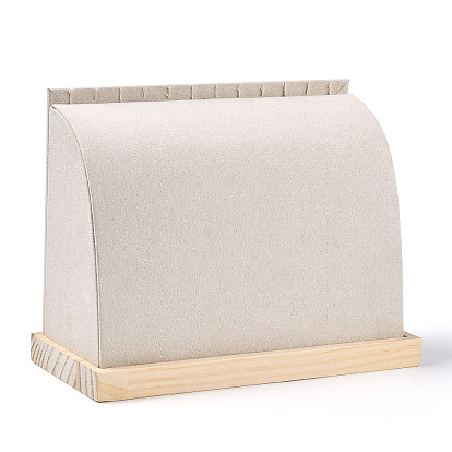 Деревянная крышка с бархатными подставками для ювелирных изделий, для ожерелья, хранение браслетов, форма арки