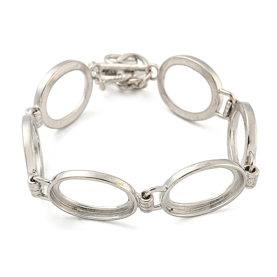 Rack Plating Brass Oval Link Bracelet Making with Tray