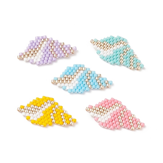 Handmade Japanese Seed Beads, Loom Pattern, Conch
