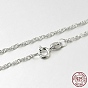 Trendy 925 Sterling Silver Chain Necklaces, with Spring Ring Clasps