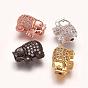 Brass Micro Pave Cubic Zirconia Beads, Elephant