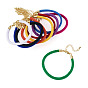 10 pièces 10 couleurs cordon milan rond en nylon pour la fabrication de bracelets, avec garnitures en laiton et 202 pinces de homard en acier inoxydable