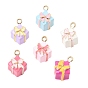 Подвески из эмали и сплава, коробка подарка прелести, золотой свет