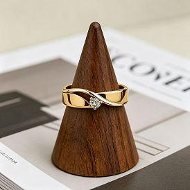 Кольца из латуни с микропаве, прозрачные кольца с кубическим цирконием, твист