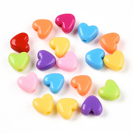 Opaque Acrylic Beads, Heart