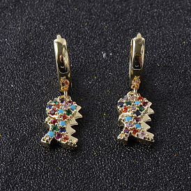 Chic Dinosaur Earrings in 18K Gold Plating for Trendy Style Statement