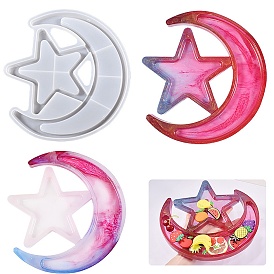 Moon with Star DIY Silicone Storage Molds, Resin Casting Molds, for UV Resin, Epoxy Resin Jewelry Making