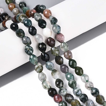 Природного индийского агата бисер нитей, баррель, граненые