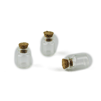 Bouteilles de distribution de pilules vides en verre de colonne, les mini flacons scellent les bocaux avec du liège