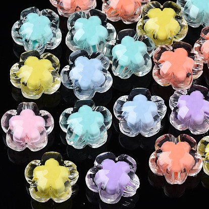 Transparent Acrylic Beads, Bead in Bead, Flower