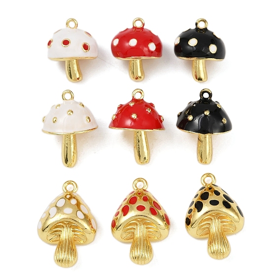 Латунь эмаль подвески, грибное очарование, без свинца и без кадмия, реальный 18 k позолоченный, долговечный, стойки покрытие