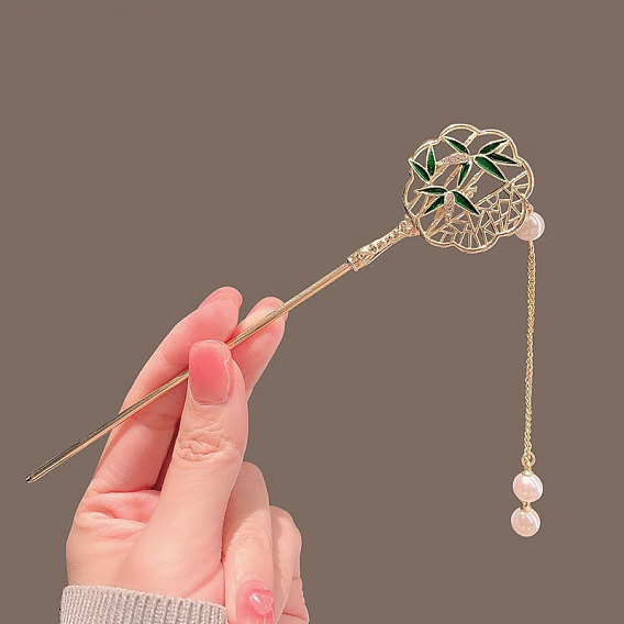 Alloy Enamel Hair Sticks, Fan