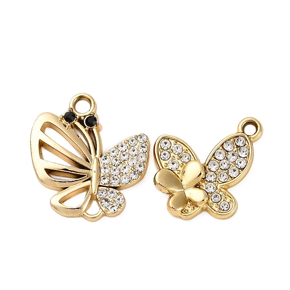 Подвески из сплава и страза, бабочка