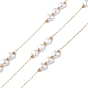 304 Stainless Steel Link Chains, with Plastic Imitation Pearl Heart Beads & Spool, Unwelded