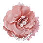 1брошь-цветок из полиэстера, с пластиковой цепочкой из бусин с имитацией жемчуга