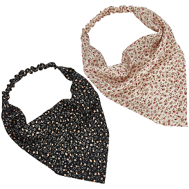 2 шт. 2 цветные эластичные повязки на голову с цветочным принтом для девочек, аксессуары для волос треугольник