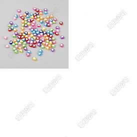 500pcs perles acryliques opaques, cœur, deux tons