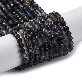 Природные иолит нитей бисера, граненые, круглые