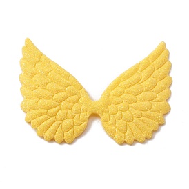 Cloth Embossed Wing Ornament Accessories, with Glitter Powder, Sewing Craft Decoration
