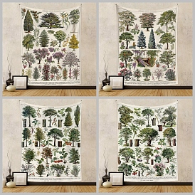 Motif végétal tapisserie murale en polyester, tapisserie rectangle pour mur chambre salon