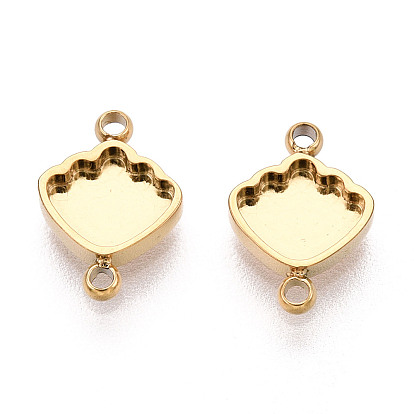 304 оправы для кабошонов из нержавеющей стали, формы раковины, ионное покрытие (ip)