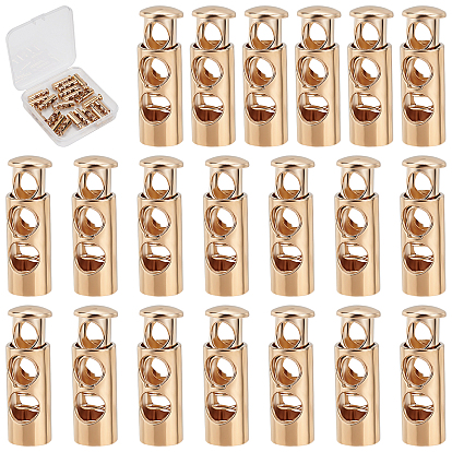 20шт. замки из сплава пружинного шнура, застежка-кнопка с двойным отверстием на шнурке, аксессуары для одежды, без кадмия и без свинца, колонка