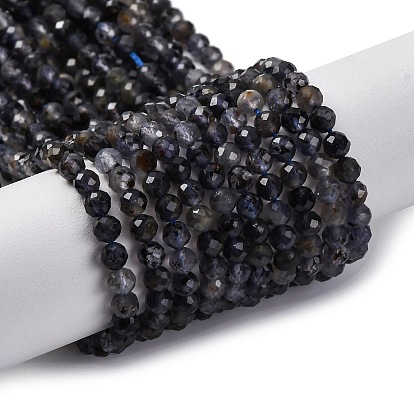 Природные иолит нитей бисера, граненые, круглые