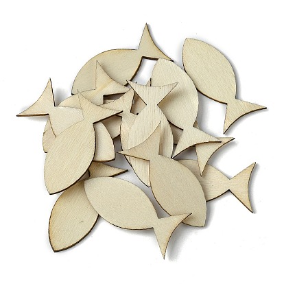 100Pcs Wood Cabochons, Fish