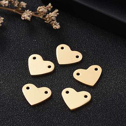 201 Stainless Steel Stamping Blank Tag Pendants, Manual Polishing, Heart