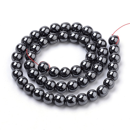 Non-magnetic Synthetic Hematite Beads Strands, Round