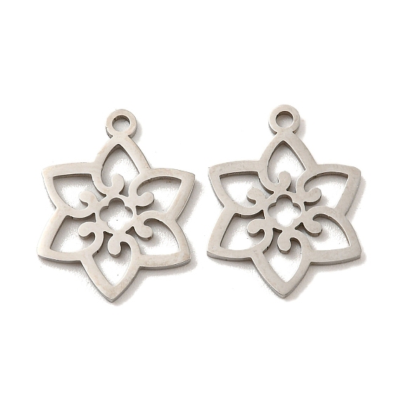 316 хирургические подвески из нержавеющей стали, лазерная резка, цветочный шарм