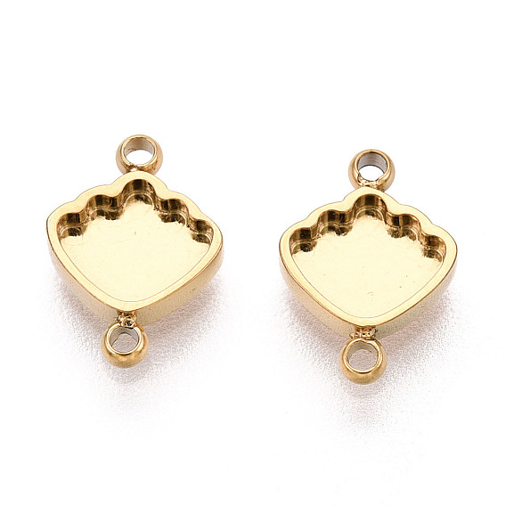 304 оправы для кабошонов из нержавеющей стали, формы раковины, ионное покрытие (ip)