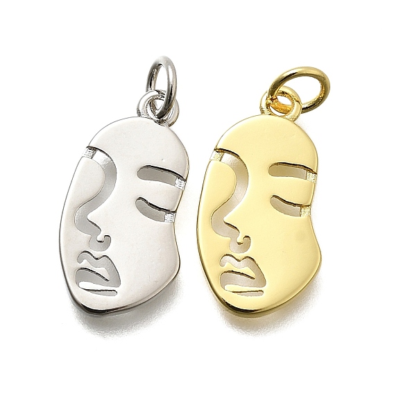 Латунные подвески, лицо, долговечный, без свинца и без кадмия, стойки покрытие, с целью перехода в кольце