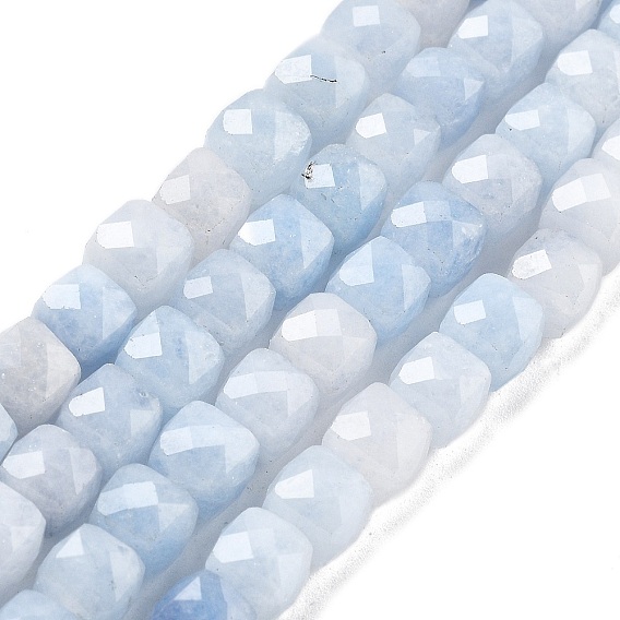 Природного кварца нитей бисера, окрашенные, граненые, кубические