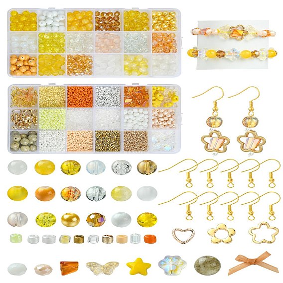 Наборы для самостоятельного изготовления сережек-подвесок из пластика и стекла ccb