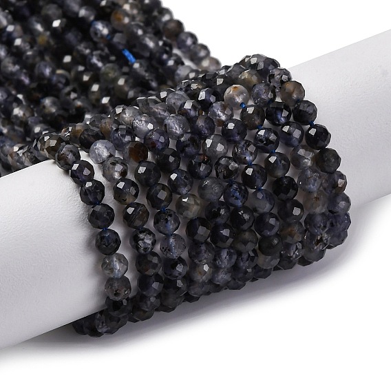 Природные иолит нитей бисера, граненые, круглые