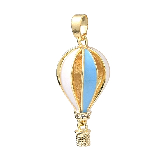 Латунные микропаве прозрачные подвески с фианитом, с эмалью, подвески из воздушных шаров