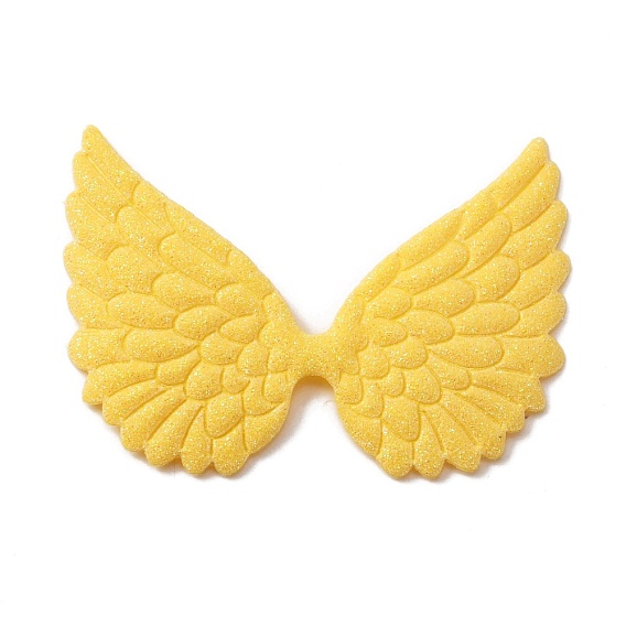 Cloth Embossed Wing Ornament Accessories, with Glitter Powder, Sewing Craft Decoration