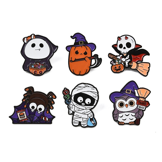 Эмалированные булавки на Хэллоуин, булавки для лацканов из сплава для одежды рюкзака