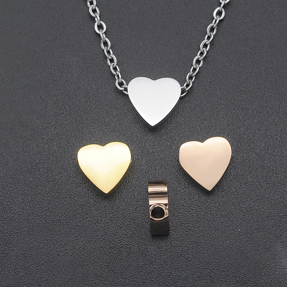 201 Stainless Steel Charms, for Simple Necklaces Making, Stamping Blank Tag, Laser Cut, Heart