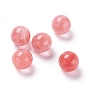 Watermelon Stone Glass Beads, No Hole/Undrilled, for Wire Wrapped Pendant Making, Round