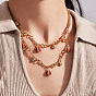 304 Stainless Steel Micro Pave Clear Cubic Zirconia Enamel Red Ladybug Pendant Necklaces for Women