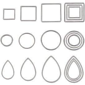 90 шт 9 стиль 201 и 304 соединительное кольцо из нержавеющей стали, разнообразные