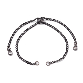 Ajustable 304 fabricación de pulseras con cadenas de acero inoxidable, pulseras deslizantes, para suministros de artesanía de joyería diy