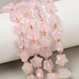 Природного розового кварца нитей бисера, толстая звезда, с бисером