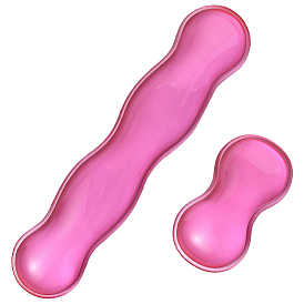 2Pcs 2 Styles Silicone Mouse Wrist Rests & Keyboard Mat, Mixed Shapes