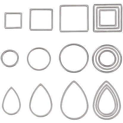 90 шт 9 стиль 201 и 304 соединительное кольцо из нержавеющей стали, разнообразные