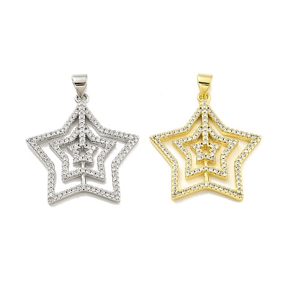 Стойка металлическая латунная микропрофилированная кубическая циркония подвески, звезда, без свинца и без кадмия, долговечный